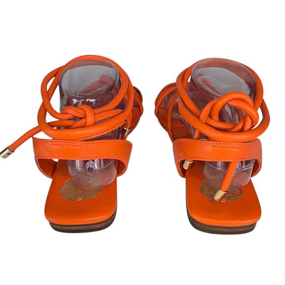 Vince Camuto Alminda Orange Sandal Toe Ring Strappy Tie Gladiator 9.5 - Picture 3 of 10